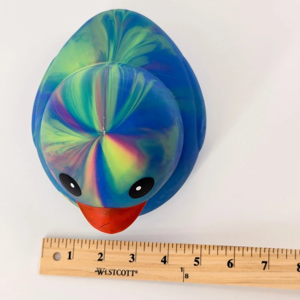 Toymendous Squeeezy Rubber Duck Kids OS Blue Green Yellow Marble Sensory Toy NWT
